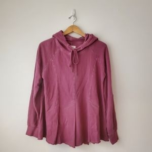 PILCRO and The Letterpress Womens Flynn Flowy Hoodie in Berry Purple Size Medium